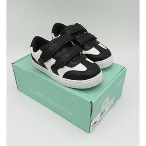 Dr Scholls Black & White Kids Sneakers Faux Leather Upper Size 10 NEW